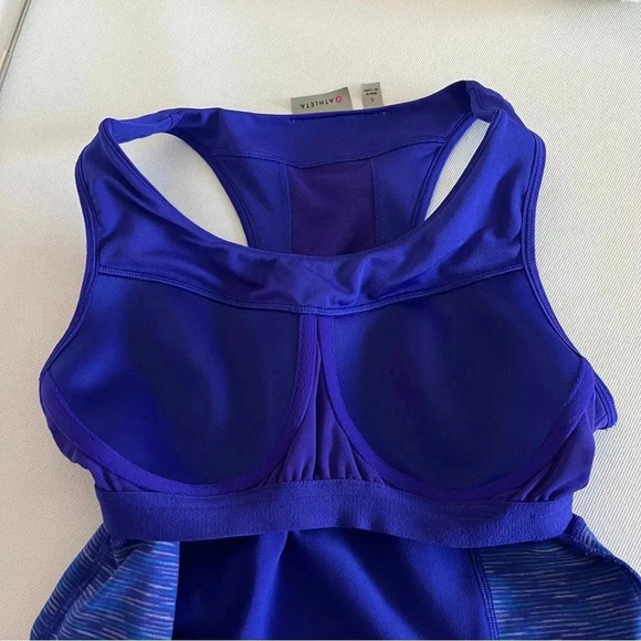 Athleta Space Dye Tank Top Size Small Blue Built in Bra Pockets at Back - Picture 8 of 11